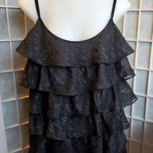 Kenar Dressy Black Ruffle Top